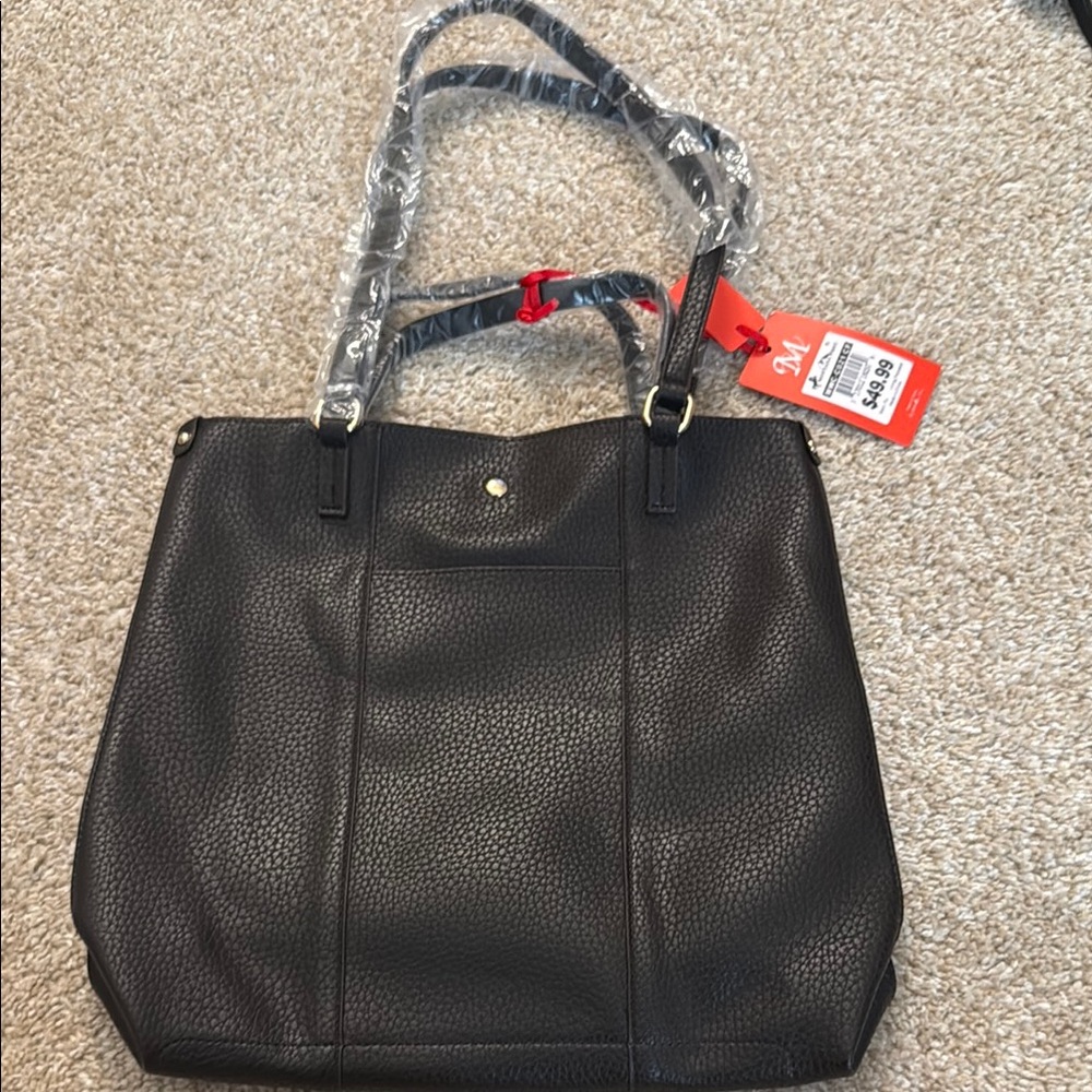 Brown Leather Montana West Tote Bag